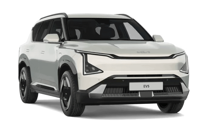 A white pearl 2027 Kia EV5 Earth